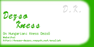dezso kness business card